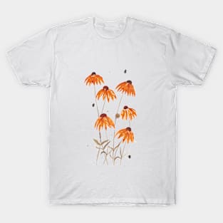 Watercolor painting of orange gerberas flowers T-Shirt